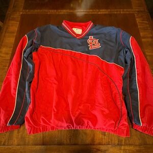 St. Louis Cardinals Pullover Jacket Vintage Style MLB Genuine Merchandise Red Bl